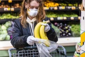 face mask while shopping during coronavirus