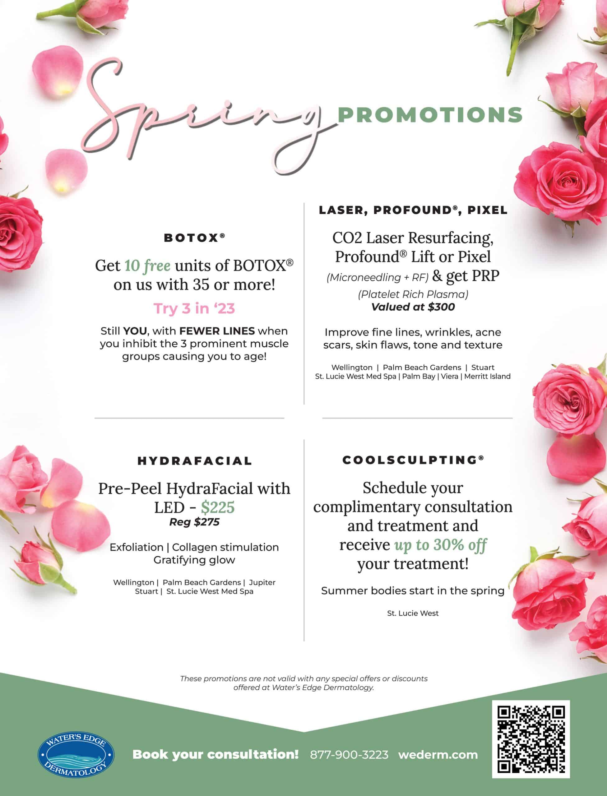 Monthly Promotions at Water's Edge Dermatology