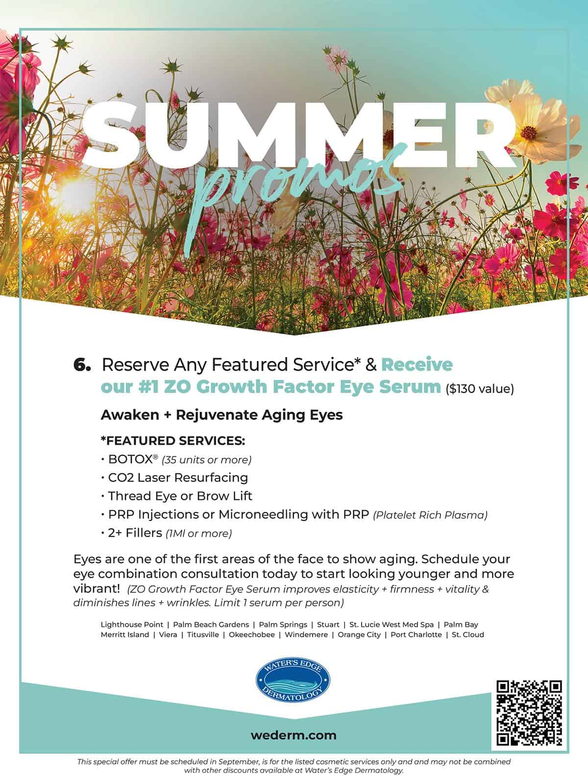 Monthly Promotions at Water's Edge Dermatology for September