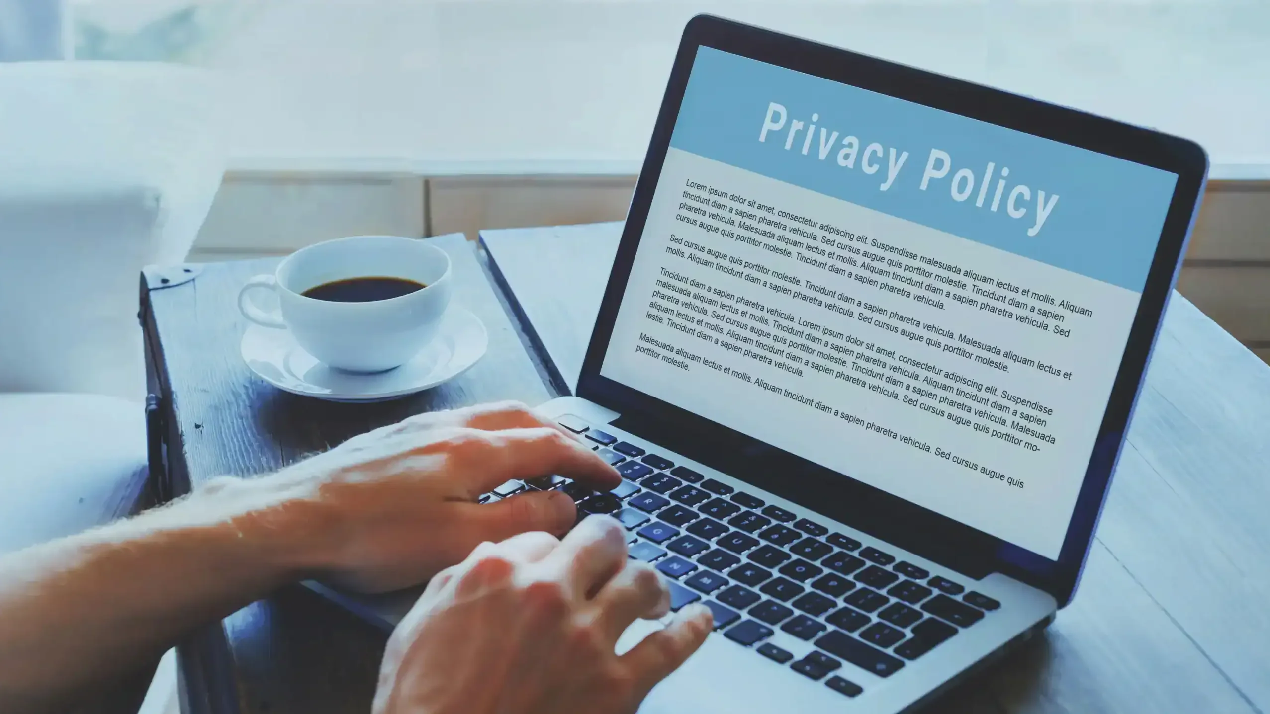 privacy policy on a computer screen