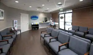 Waiting room of Delray Beach office of Water's Edge Dermatology