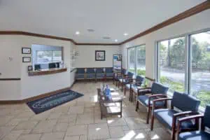 Waiting room of Lake Wales office of Water's Edge Dermatology in Florida
