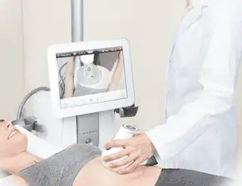 Woman undergoing ultrasound