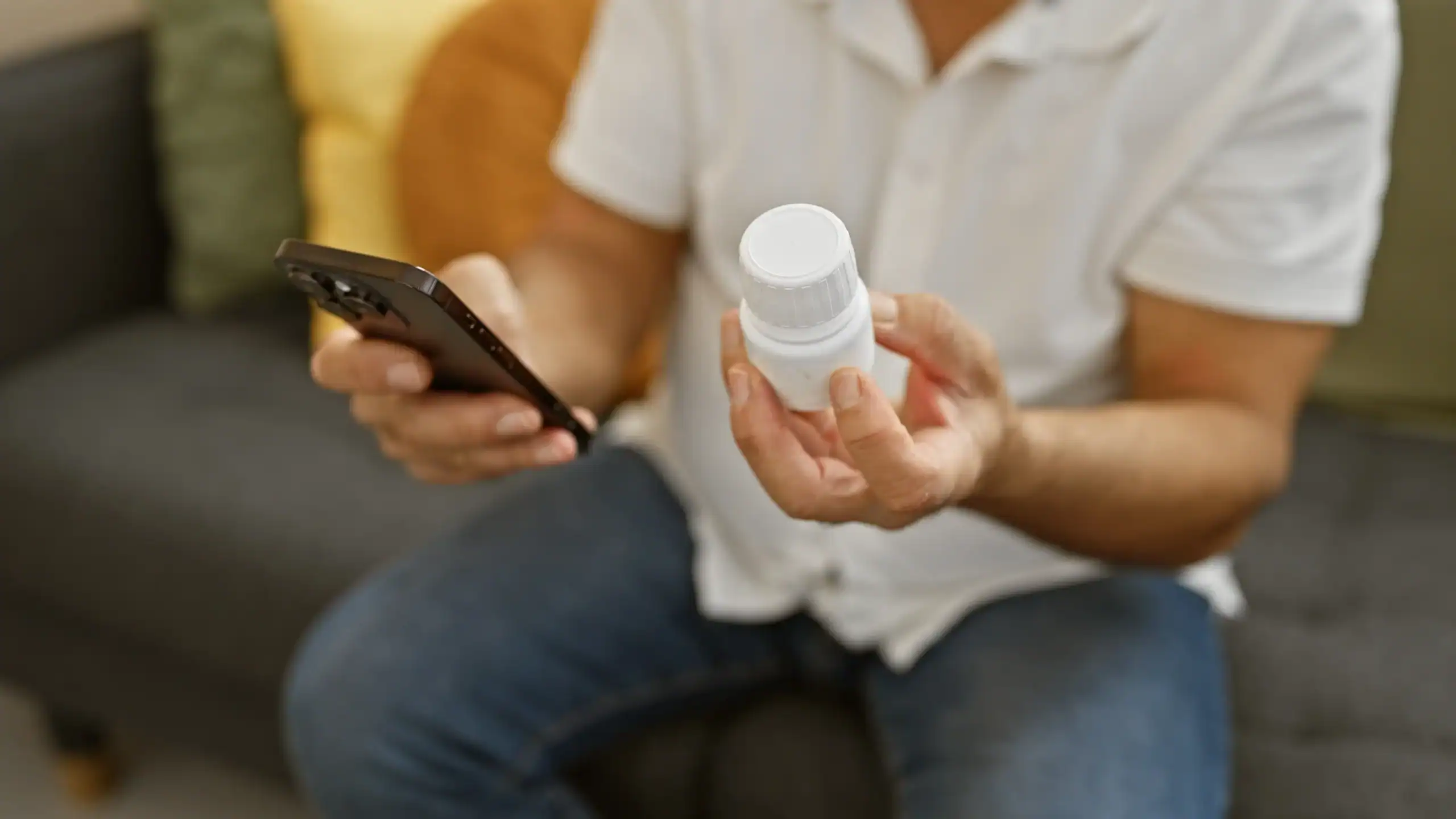 Man calling for a prescription refill